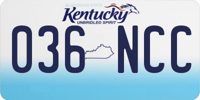 KY license plate 036NCC