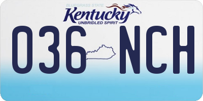 KY license plate 036NCH