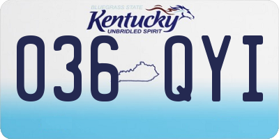 KY license plate 036QYI