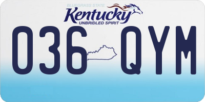 KY license plate 036QYM
