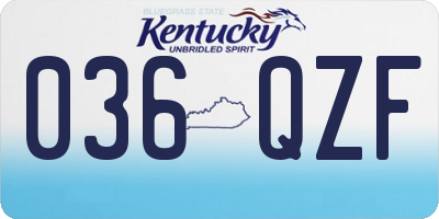 KY license plate 036QZF