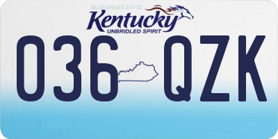 KY license plate 036QZK