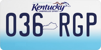 KY license plate 036RGP