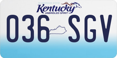 KY license plate 036SGV