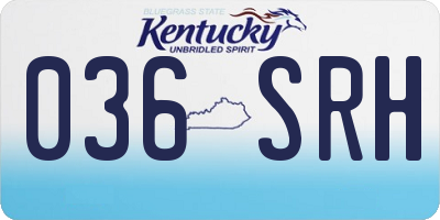 KY license plate 036SRH