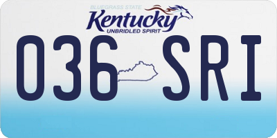KY license plate 036SRI