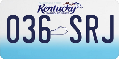 KY license plate 036SRJ