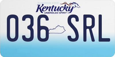KY license plate 036SRL