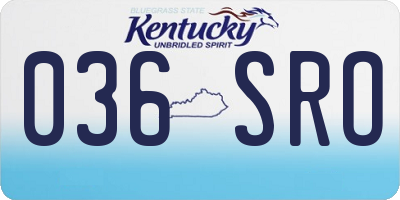 KY license plate 036SRO