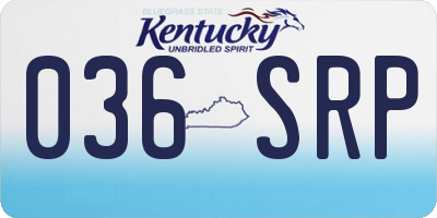 KY license plate 036SRP