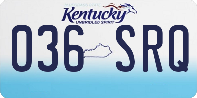KY license plate 036SRQ