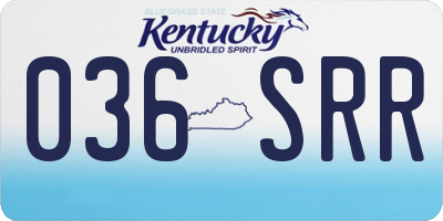 KY license plate 036SRR