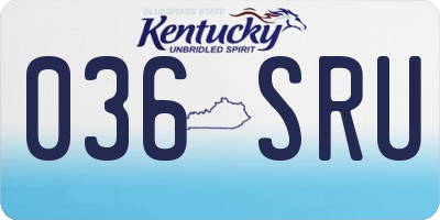 KY license plate 036SRU