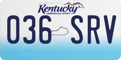 KY license plate 036SRV