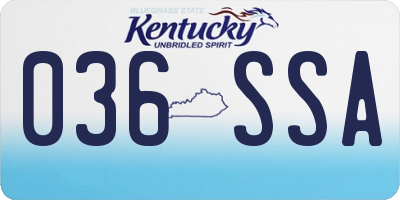 KY license plate 036SSA