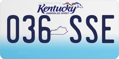 KY license plate 036SSE