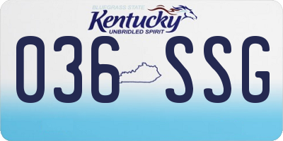 KY license plate 036SSG