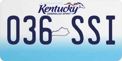 KY license plate 036SSI