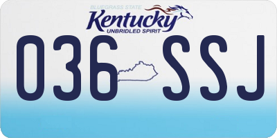 KY license plate 036SSJ