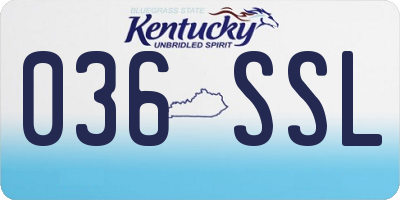 KY license plate 036SSL