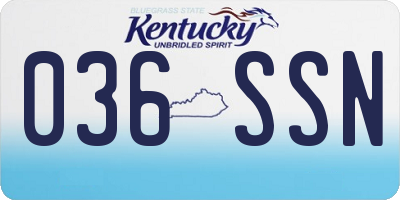 KY license plate 036SSN