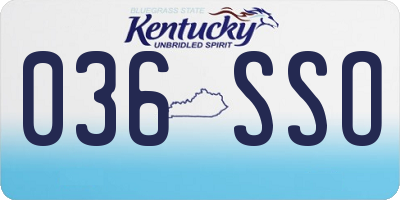 KY license plate 036SSO