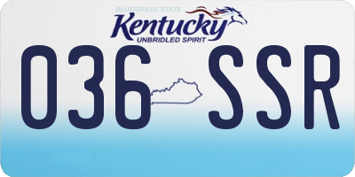 KY license plate 036SSR