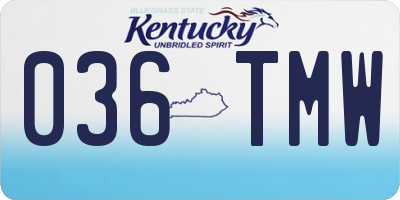 KY license plate 036TMW