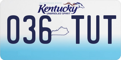 KY license plate 036TUT