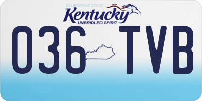 KY license plate 036TVB