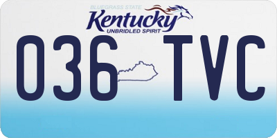 KY license plate 036TVC