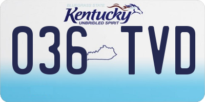 KY license plate 036TVD