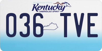 KY license plate 036TVE