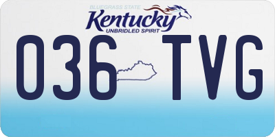 KY license plate 036TVG