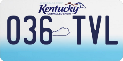 KY license plate 036TVL