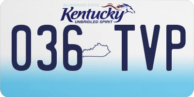 KY license plate 036TVP