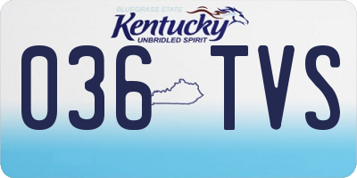 KY license plate 036TVS