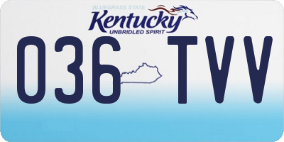 KY license plate 036TVV