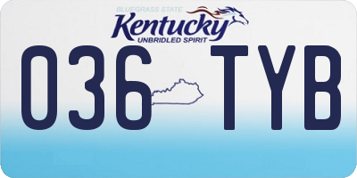 KY license plate 036TYB