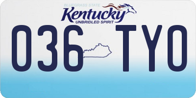 KY license plate 036TYO