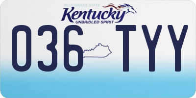 KY license plate 036TYY