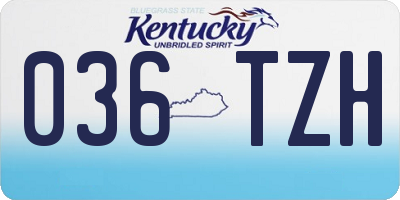 KY license plate 036TZH