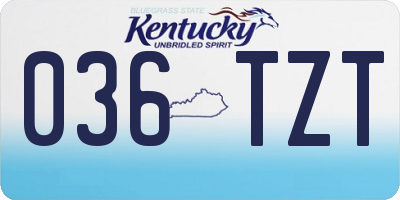 KY license plate 036TZT