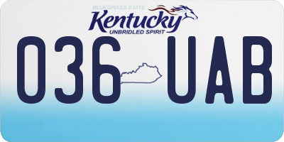 KY license plate 036UAB