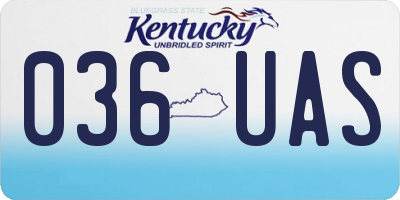 KY license plate 036UAS