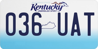 KY license plate 036UAT