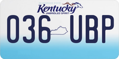 KY license plate 036UBP