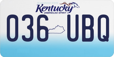 KY license plate 036UBQ