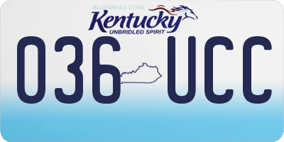 KY license plate 036UCC