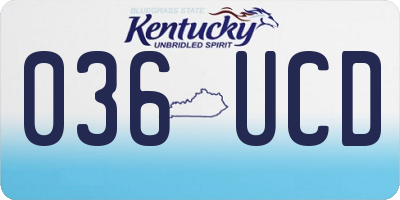 KY license plate 036UCD